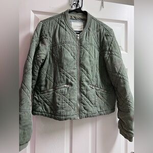 Anthropologie women’s green bomber jacket